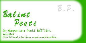 balint pesti business card